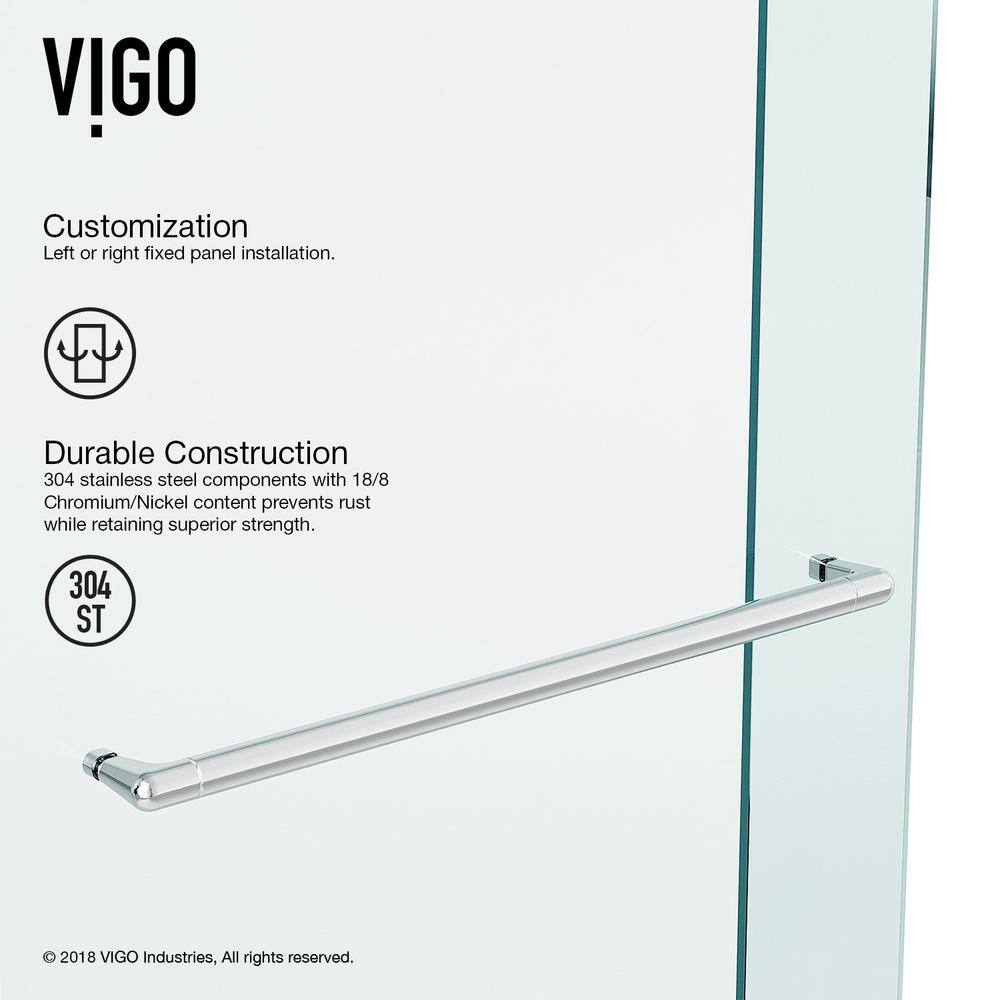 Ferrara Chrome Frameless Sliding Shower Door with Clear Glass