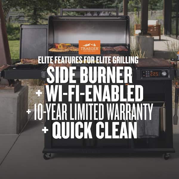Woodridge Elite BBQ Wi-Fi Wood Pellet Grill and Smoker in Black