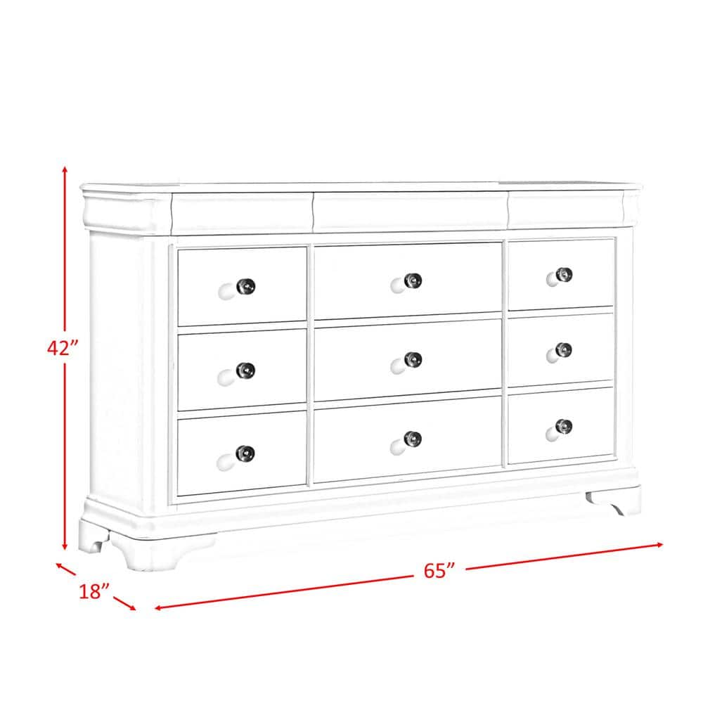 Conley 65'' Brown Cherry 12-Drawer Traditional Dresser