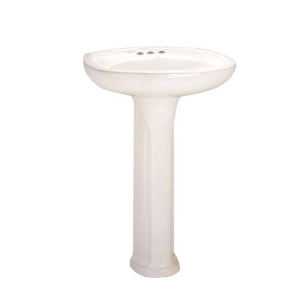 American Standard Colony Pedestal Sink Combo with 4 in. Faucet Centers in White