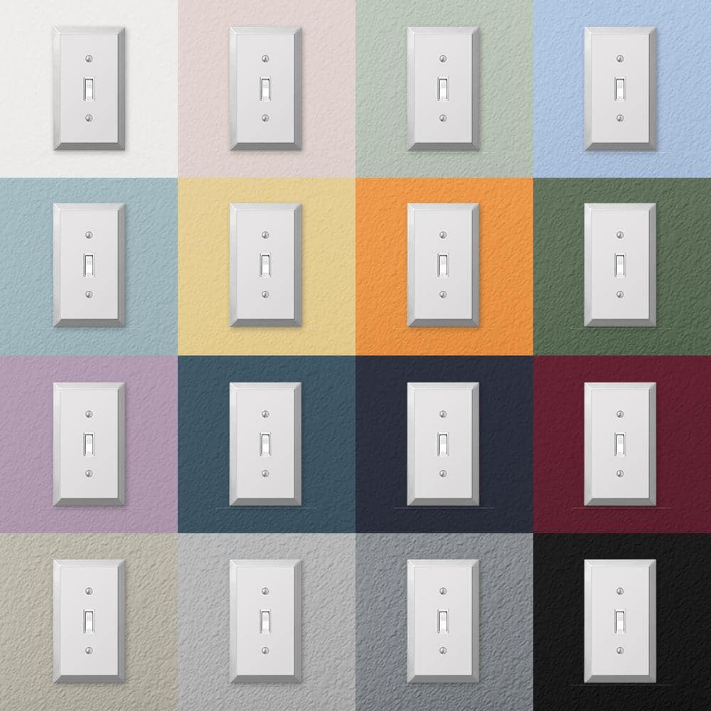 Amerelle Polished Chrome 2-Gang Stamped Steel Decorator Wall Plate