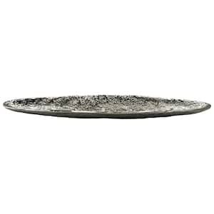 Silver 21 in. x 4 in. Aluminum Decorative Row Boat Inspired Metal Tray