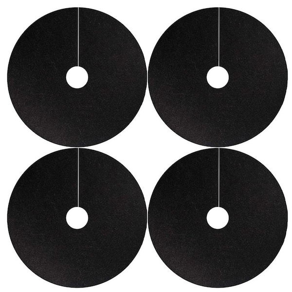 Agfabric 24.41 in. W x 24.41 in. H, 24.41 in. Dia Non-Woven Fiber Mulch Tree Ring Kit (4-Pack)