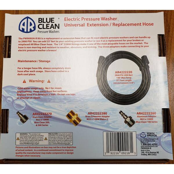 Ar North America 25 Ft Replacement Extension Pressure Washer Hose Pw909uh The Home Depot