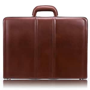 Coughlin Top Grain Cowhide Brown Leather 4.5 in. Expandable Attache Briefcase