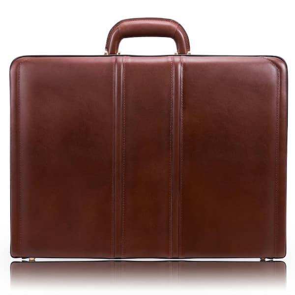 McKLEIN Coughlin Top Grain Cowhide Brown Leather 4.5 in. Expandable Attache Briefcase