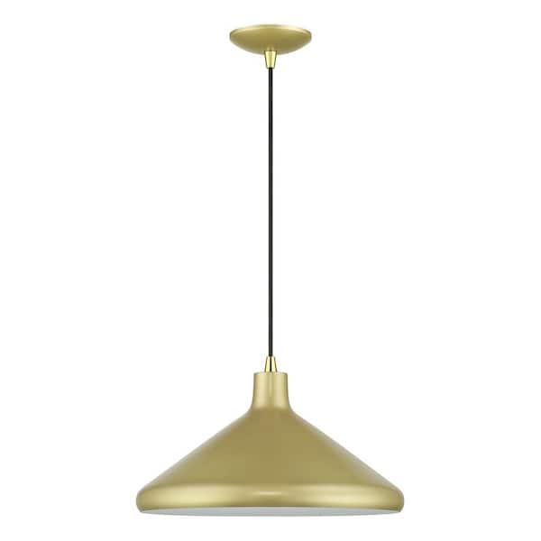 Geneva 1-Light Soft Gold Pendant Light with Metal Shade
