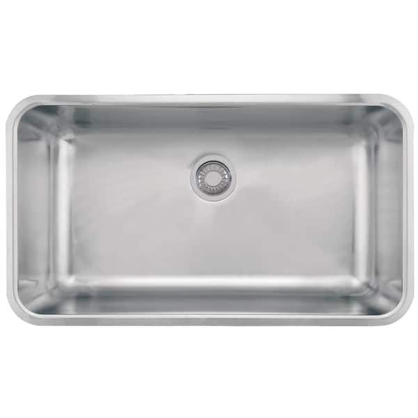 Franke Grande Undermount Stainless Steel 32.75 in. x 18.75 in. Single Bowl Kitchen Sink