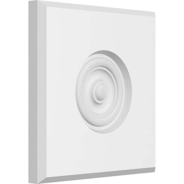 Ekena Millwork 7 in. W x 7 in. H x-3/4 in. P Standard Sedgwick Bullseye Rosette with Beveled Edge