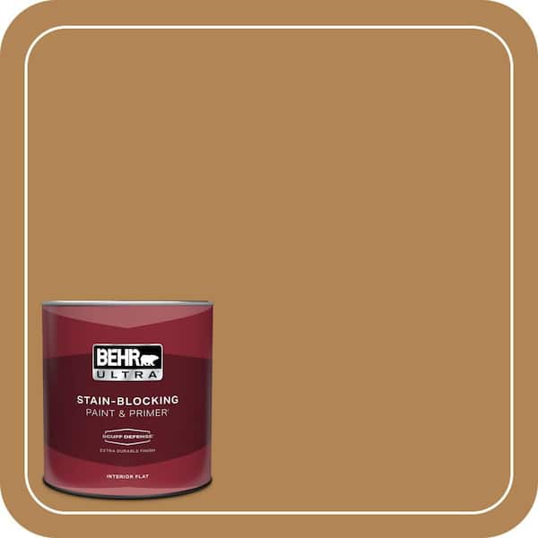 BEHR ULTRA 1 qt. #S290-6 Golden Rice Extra Durable Flat Interior Paint & Primer