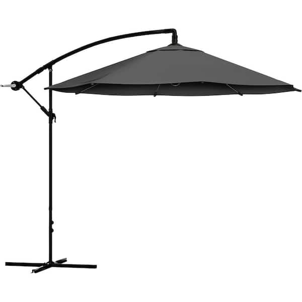 Pure Garden 10 ft. Offset Cantilever Patio Umbrella Gray