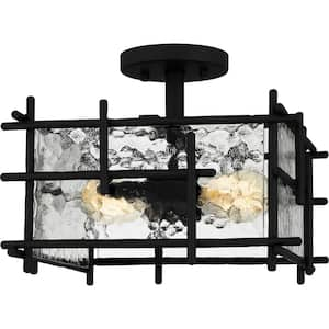 Daphne 13 In. Matte Black Semi-Flush Mount