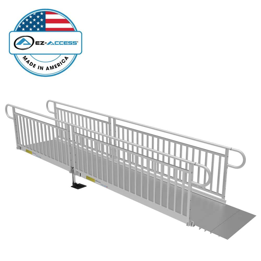 EZ-ACCESS PATHWAY 3G 14 ft. Wheelchair Ramp Kit with Solid Surface Tread and Vertical Picket Handrails