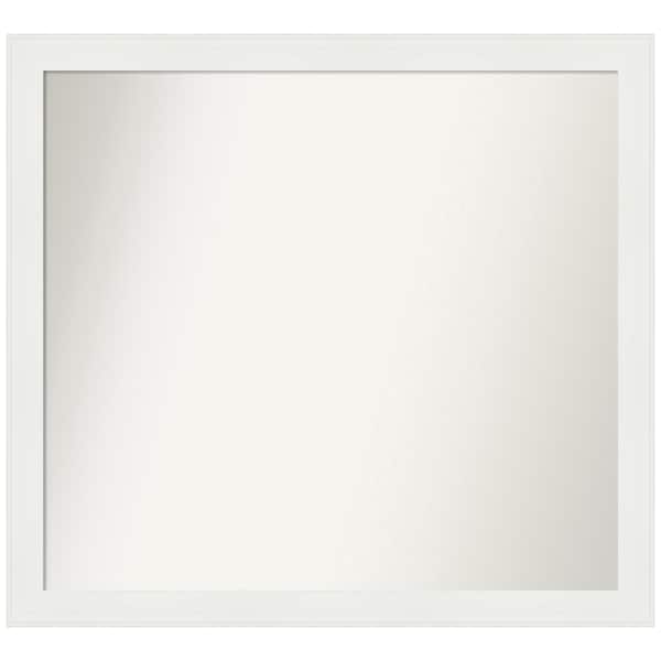 Amanti Art Vanity White Narrow 35.5 in. x 32.5 in. Custom Non-Beveled Recycled Polystyrene Framed Bathroom Vanity Wall Mirror