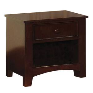 Baxton Studio Harlow 1 Drawer White and Medium Brown Wood