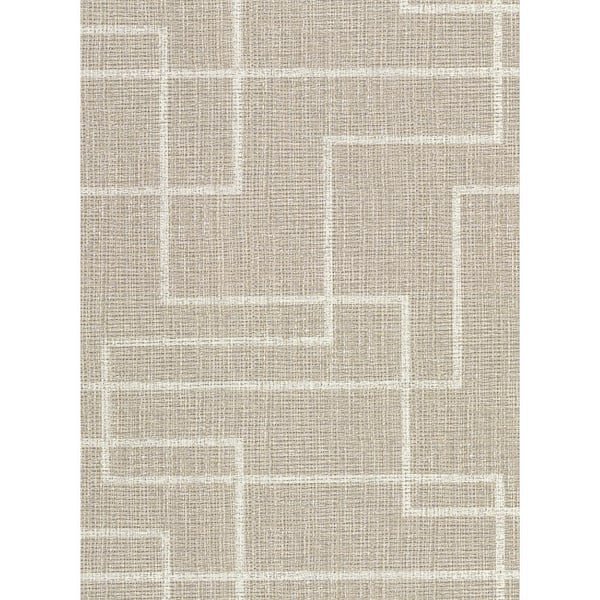 Warner Clarendon Brown Faux Grasscloth Brown Wallpaper Sample