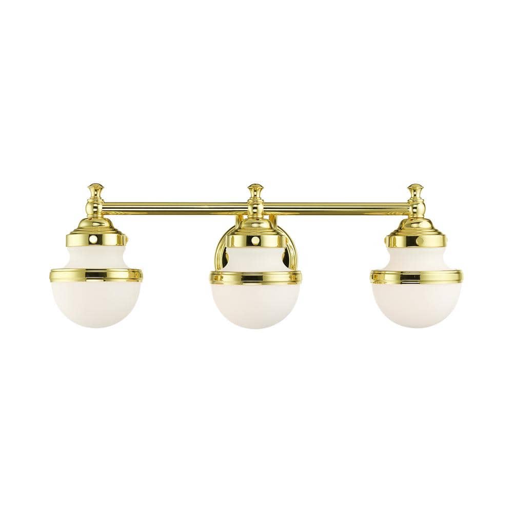 Oldwick 3 Light Polished Brass Vanity Sconce