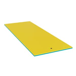 12 ft. x 6 ft. Yellow Vinyl Floating Water Mat 3-Layer Foam for Water Activities