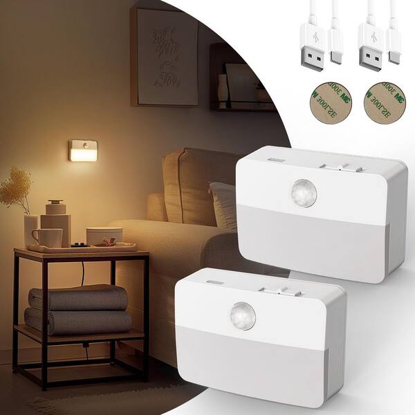 Motion Sensor Night Light [2 Pack] - Auto On/Off Plug-in LED Lights For Hallway, Bathroom