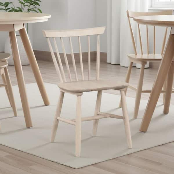 Baylee White Oak Wood Without Cushion Dining Chair (Set of 2)
