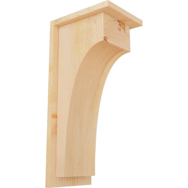 Ekena Millwork 8 in. x 10 in. x 22 in. Huntington Rough Sawn Douglas Fir Corbel with Backplate