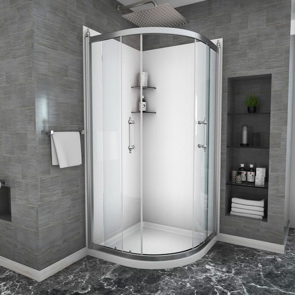36 in. W x 72 in. H Neo Angle Pivot Framed Corner Shower Enclosure in Chrome Finish