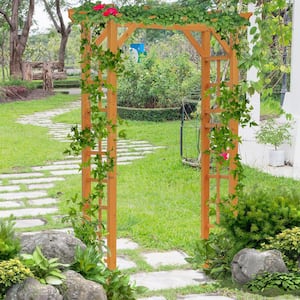 85 in. x 41 in. Wooden Garden Arbor for Wedding and Ceremony, Outdoor Garden Arch Trellis for Climbing Vines