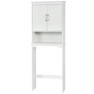 25 in. W x 66 in. H x 9 in. D White Over-the-Toilet Storage