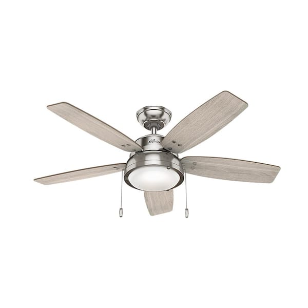 Hunter Channelside 46 in. LED Indoor Brushed Nickel Ceiling Fan with Light Kit