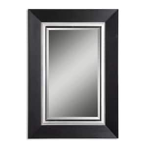 40 in. x 30 in. Matte Black Wood Rectangular Framed Mirror