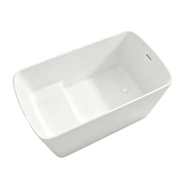 Kyoto 47 in. x 27.5 in. Stone Resin Japanese Soaking Bathtub with Reversible Drain and Built-in Seat in Matte White