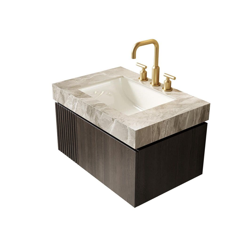 30 in. Floating Espresso Bath Vanity with Light Gray Ceramic Top price history on PriceWatchPro