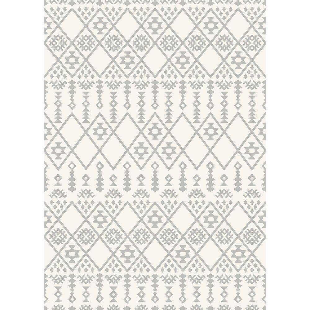 Casimodo 5 ft. x 7 ft. Gray Diamond Geometric Washable Microfleece Area Rug price history on PriceWatchPro