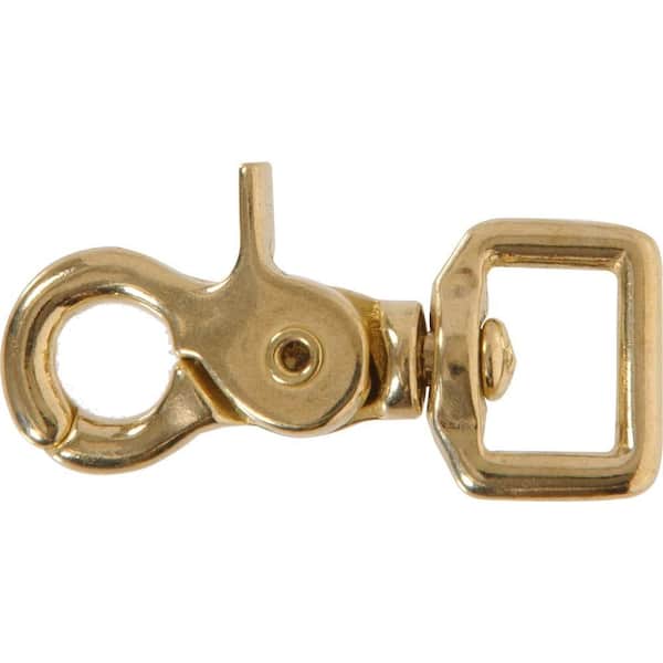 Hardware Essentials 5/8 in. x 2-1/2 in. Trigger Snap with Strap Swivel Eye in Solid Brass (10-Pack)