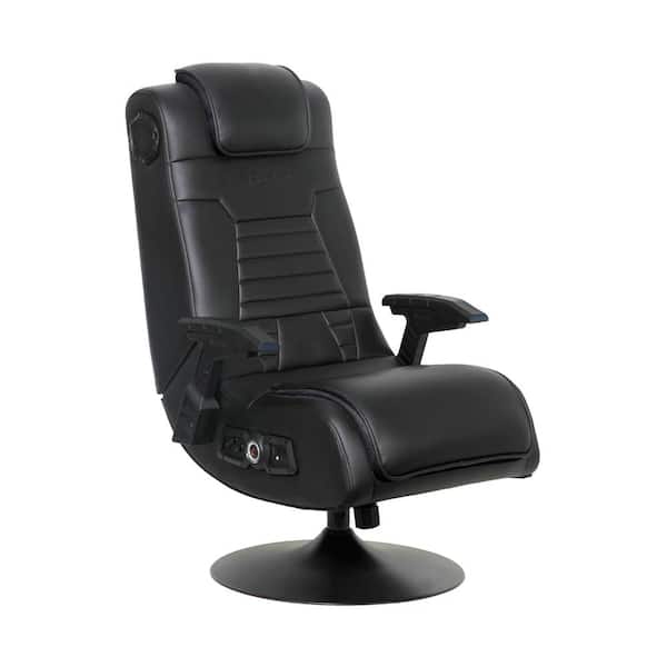 Rocker Pro Series+ 2.1 Audio with Vibration Pedestal Gaming Chair, Black The Home Depot