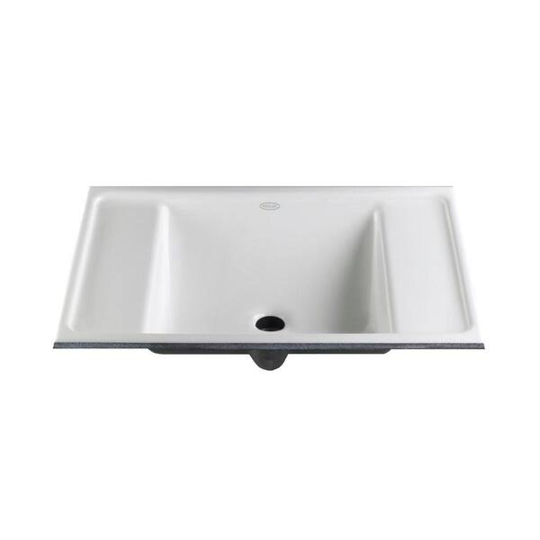 KOHLER Ledges Undermount Cast Iron Bathroom Sink in White with Overflow Drain