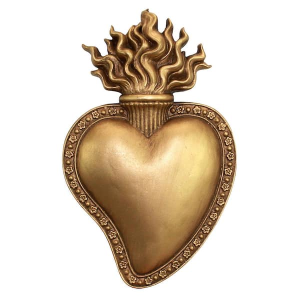 Design Toscano 8.5 in. x 5 in. Most Sacred Heart of Jesus Wall Sculpture