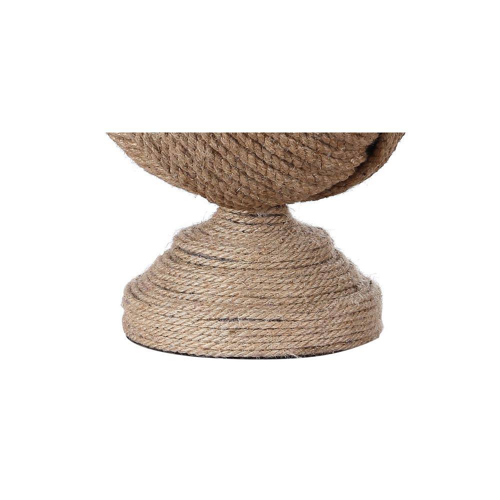 Monkey's Fist 24" Knotted Rope Coastal Table Lamp with Flax Shade