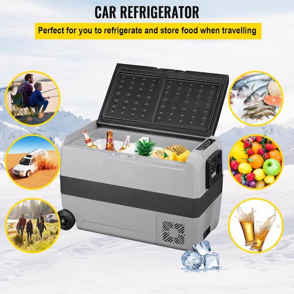 BougeRV 1.7 cu. ft. 76-Can Outdoor Refrigerator Mini Fridge Car Freezer  Cooler for Travel Camping and Home Use in Black HD00702 - The Home Depot
