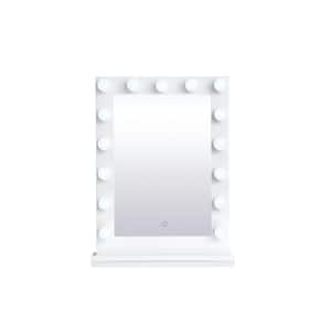 Timeless 17.32 in. W x 25.19 in. H Framed Rectangular LED Light Bathroom Vanity Mirror in White