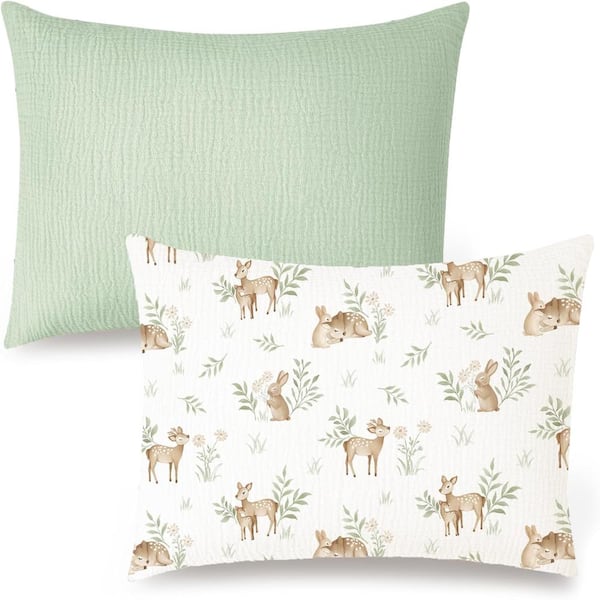 Soft 100% Cotton Toddler Pillowcases - 2 Pack for Kids 13"x18"