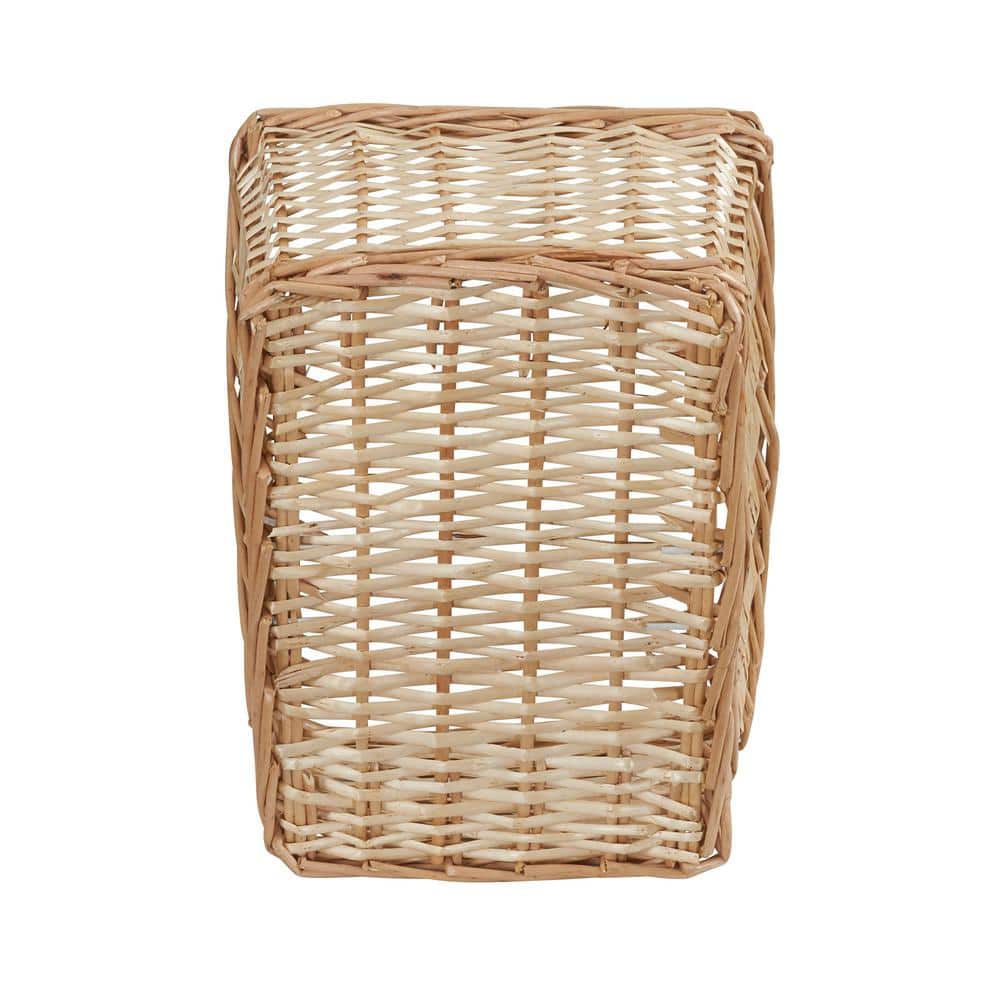 Natural Wicker Rectangular Storage Basket with Handles