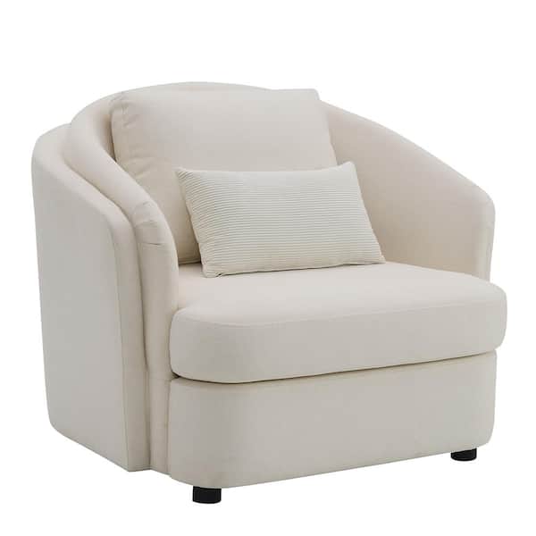 Mariko Beige Linen Linen Arm Chair Set of 1 with No Additional Features