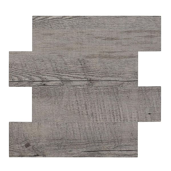 MURELLA Wood Subway 10.83 in. x 11.81 in. SPC Peel and Stick Backsplash Tile (0.9 sq. ft./pack)