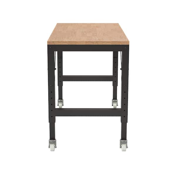 Otryad Rectangular Metal Outdoor Side Table with Wheels