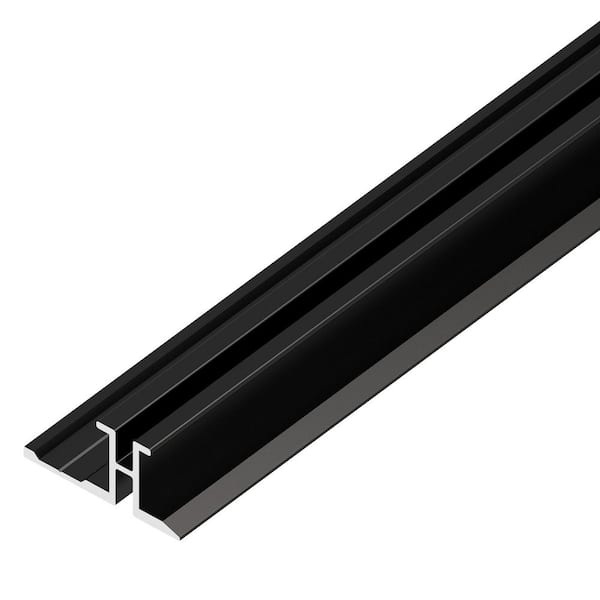 WALLS Metallic Panel 1 in. D x 0.5 in. W x 96 in. L Finished Black Aluminum H Trim