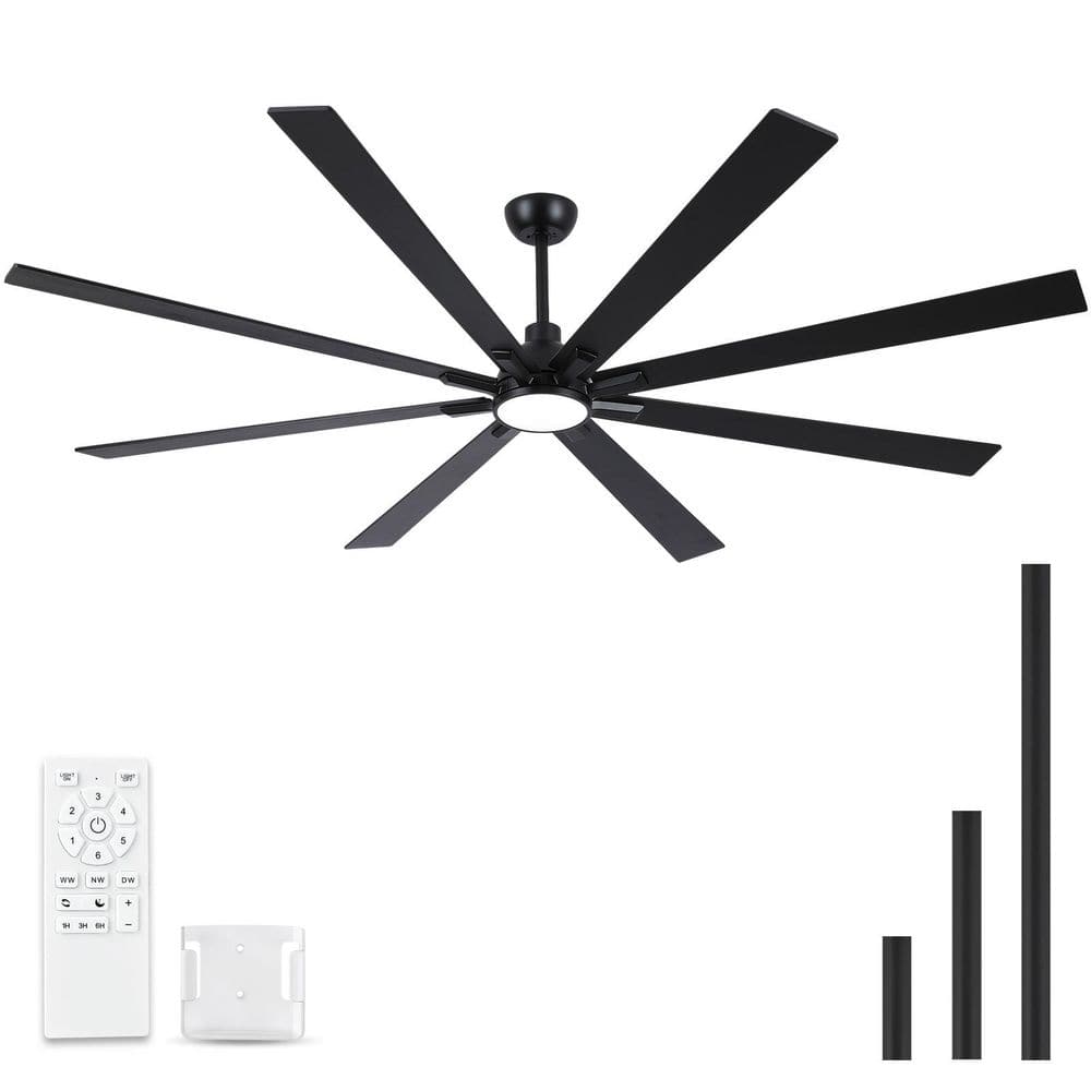 Oversized 84 in. Indoor Black Standard Downrod Mount Ceiling Fan with Integrated LED, Reversible Motor and Remote price history on PriceWatchPro