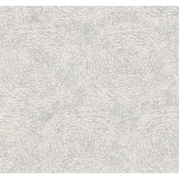 York Wallcoverings 60.75 sq.ft. Gray Floret Wallpaper