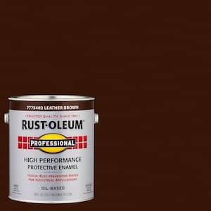 1 Gallon High Performance Enamel Gloss Leather Brown Oil-Based Interior/Exterior Industrial Paint (2-Pack)