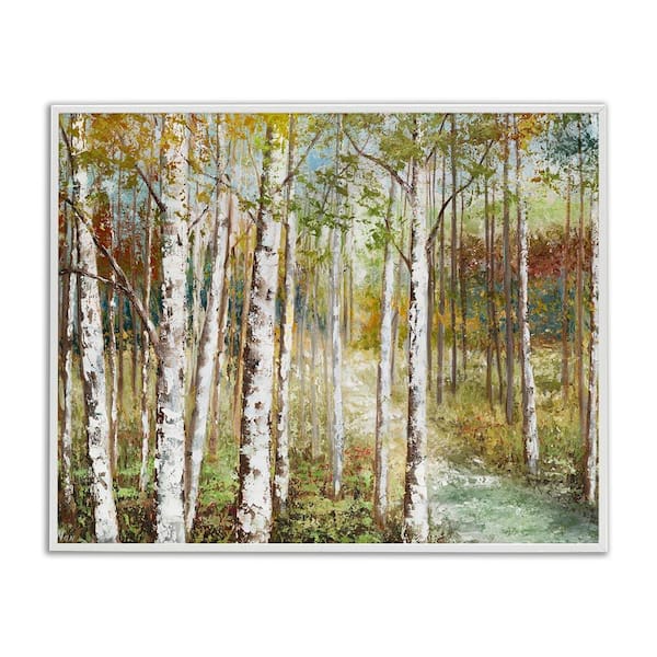 Stupell Industries Birch Orchard Grove Hiking Passage Impressionist Painting by Nan White Framed Graphic Nature Art Print 24 in. x 30 in.